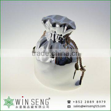 Cheap Silver Bag Shaped Ceramic Smooth Gift Piggy Bank for Decoration photo-2