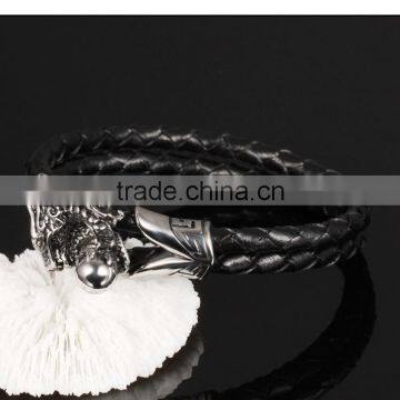 Men's Leather Bracelets 316L Stainless Steel Jewelry Genuine Leather Bracelet photo-4