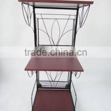 3 Tiers Magazine Holder Mobile Rolling Storage Coffee Table End SideTable photo-2