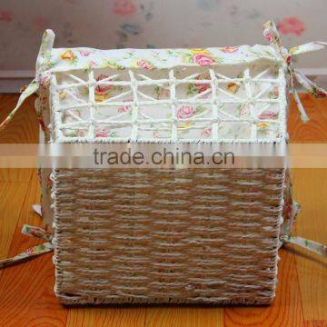Handmake Wooden Laundry Wicker Basket Cabinet photo-4