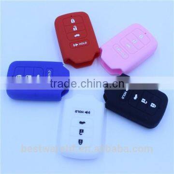 Many colors in stock silicone car key cover for honda 4 buttons