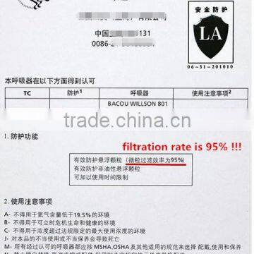 Honeywell Bacou 801 NIOSH Certificate Respirator, N95 Dust Mask photo-6