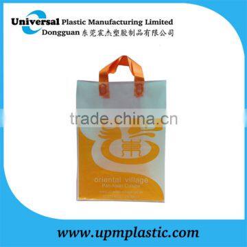 Personalized Oriental Village Flexo Printing Blockbottom Colored Soft Loop Handle pe Plastic Bag photo-3