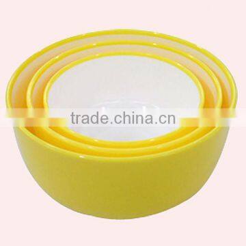 Three Piece Double Color Plastic Salad Bowl Japanese Noodles Bowl photo-2