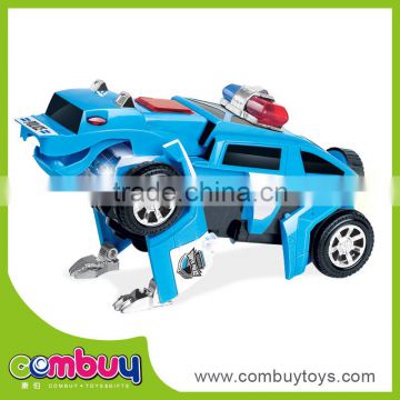 Deformation set cheap electric police toy car model display stand