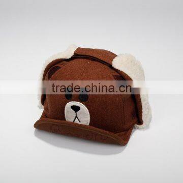 Winter Woolen Bear Style Baby Earflap Cap photo-2