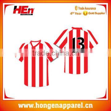 Hot bright stripe soccer jersey fashion style /lightweight school soccer jersey