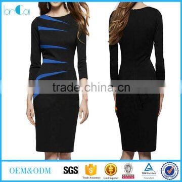 Women's Classicial Scoop Neck Retro Business office Bodycon Pencil Dress