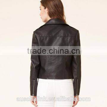 New Arrival Pakistan Style Girls Short Leather Jacket Made in China 2016 photo-3