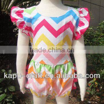 Hot Sales Chevron Cotton Romper, Zig Zag Romper for Little Baby photo-4