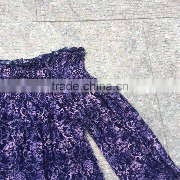 Women Leftover Stock Fashion Long Sleeve Boat Neck Full Print t -shirt photo-4