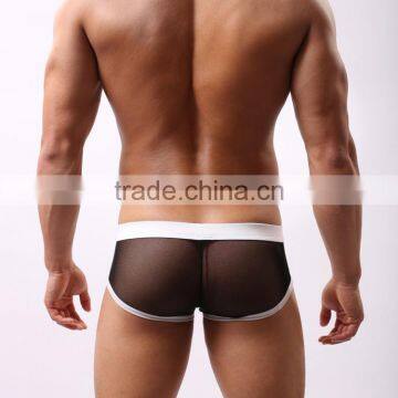 Without Logo Hot Sexi Photo Image Of Transparent Mesh Men Underwear Briefs Custom SC16 photo-4