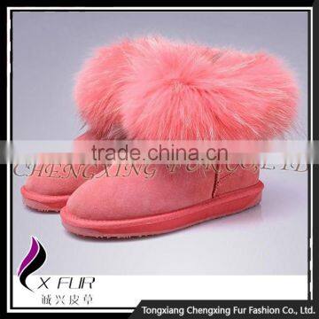 CX-A-34 Wholesale Women Fashion Fox Fur Slap on Real Fur Trim For Shoes photo-3