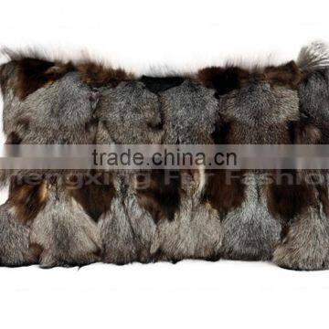 CX-D-07 Natural Color Wholesale Custom Genuine Fox Fur Cushion Cover