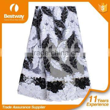 Bestway Hot Selling Beaded Bridal Lace Trimmings For Dress With Pearls FL0192 photo-5