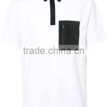 The fashion leisure/100% cotton/high quality/wallet-friendly price men's short-sleeved polo shirt with pocket.