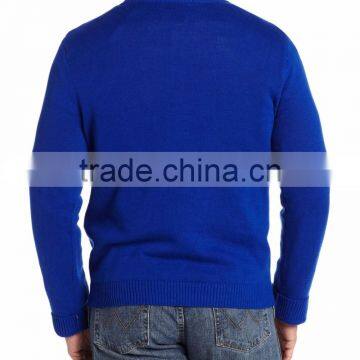 Men Blue Sweater Sad Snowman Pattern Christmas Ugly Sweater photo-2