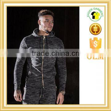 Hot sale slub tracksuit zipper-up tracksuit top fitness tracksuit custom