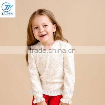 Girls Fashion New Design Lace Top Long Sleeve Shirt for Autunm Kids Clothing Wholesaler 100% Cotton Lining photo-2