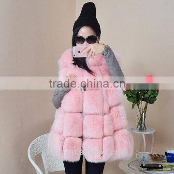 Super Quality 2016 New Design Woman Real Fox Whole Skin Fur Vest photo-3
