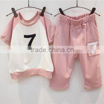 Hot Sale Kids Wear,knit T-shirt+pants Girls Boutique Summer Outfits Children Summer Clothes Set photo-2