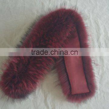 Myfur Customized Size and Color Wine Raccoon Fur Made Parka Hooded Collar