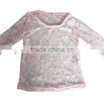 Wholesale long sleeve Baby girl Lace Shirt With Ruffle baby shirt lace shirt baby girl lace top