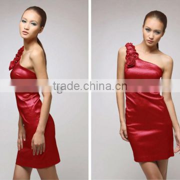 Designer One-shoulder Red Dresses Wedding