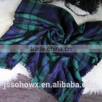 2014 Winter Hot Sale Classic Green Plaid Pashmina Scarf photo-3