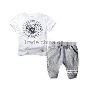 Wholesale Summer Cotton Printing Boys Kids Clothes Clothing Set photo-2