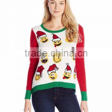 Repeated Santa Hats Pattern Women Christmas Sweater