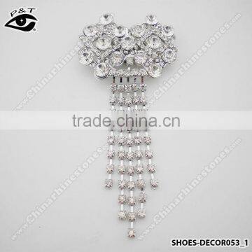 Tassel Silver Decorative Ornaments Clip On Rhinestones Metal Shoe Clip for Wedding Shoe Accessories photo-2