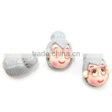 Eyeglasses Grandma Doll Polymer Clay Micropore Bead For Jewelry Making