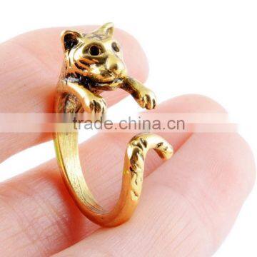 Tiger Rings Animal Wrap Rings Silver Gold Plated Jewelry Adjustable Retro Ring Resizable photo-5