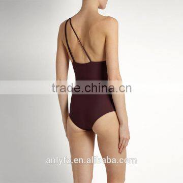 Hot Selling Ladies Swimwear Asymmetric Neckline One Price Swimsuit