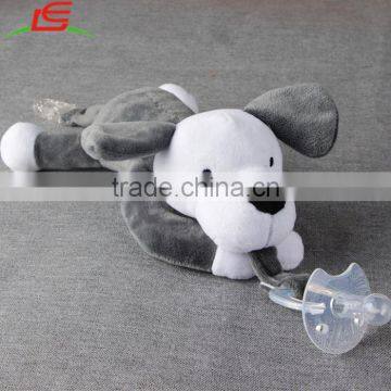 Cartoon Cute Infant Baby Silicone Pacifiers with Plush Animal Baby Nipples