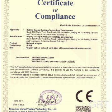 CE Certificate of Compliance
