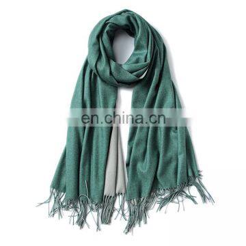 Promotional custom solid color high quality cashmere material neck shawl multifunctional winter ladies scarves