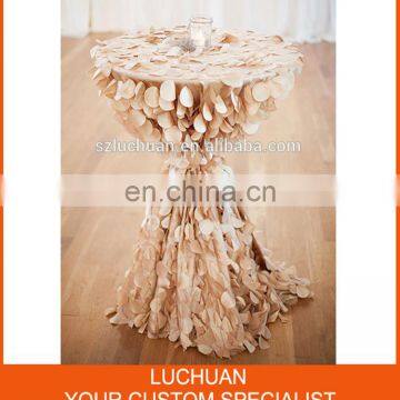Customized Color Taffeta Petal Round Wedding Table Cloth