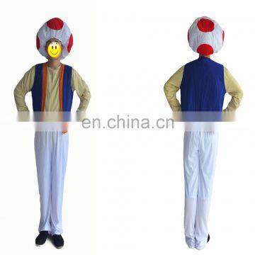 Wholesale 2017 new products funny cosplay super mario game costumes cute mushroom prince costumes for halloween MFJ-0003