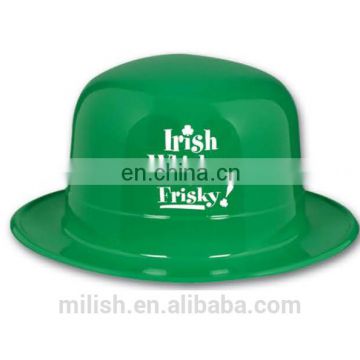 MH-2203 Party Custom logo Green Saint St Patrick Day Derby Bowler Hat