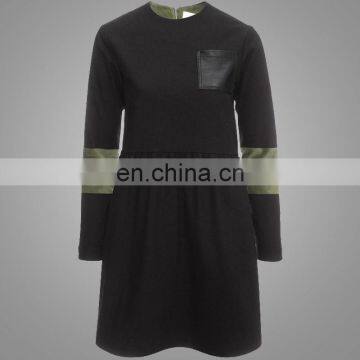 China Suppliers OEM Service With Wholesale Price Black Stitching Coat Girl's Wear Europe Loose Tops photo-4