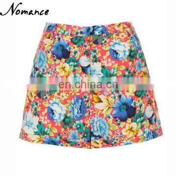 hawaiian print shorts print polyester tight shorts