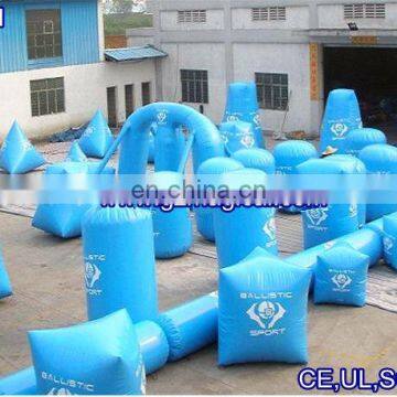 light blue inflatable paintball arena