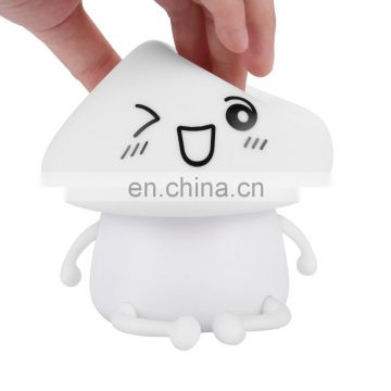 1200mAh Cute Silicone Cartoon Mushroom USB Charging Night Light Touch Sensor LED Lamp