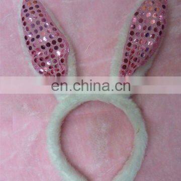 rabbit pink paillette easter day headband