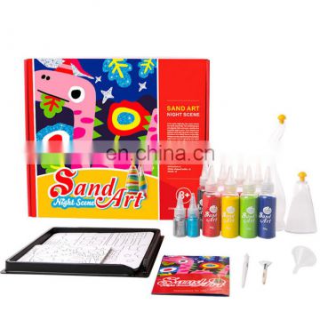 Cheap diy toy funny colorful cartoon sand art painting kit for kids