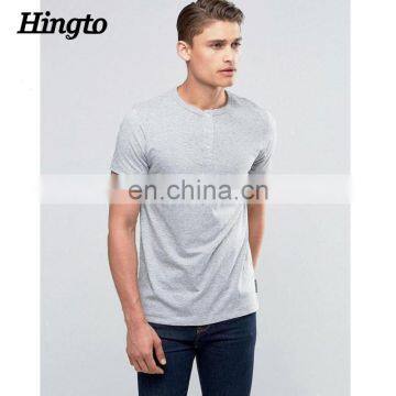 OEM grey cotton/viscose button t-shirts for men wholesale