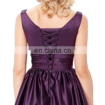 Grace Karin Sleeveless V-Neck Satin Purple Color Homecoming Dress Short Prom Party Dress 8 Size US 2~16 GK000126-2 photo-5