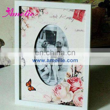 A0114 latest Rose Flower wooden photoes frame photo